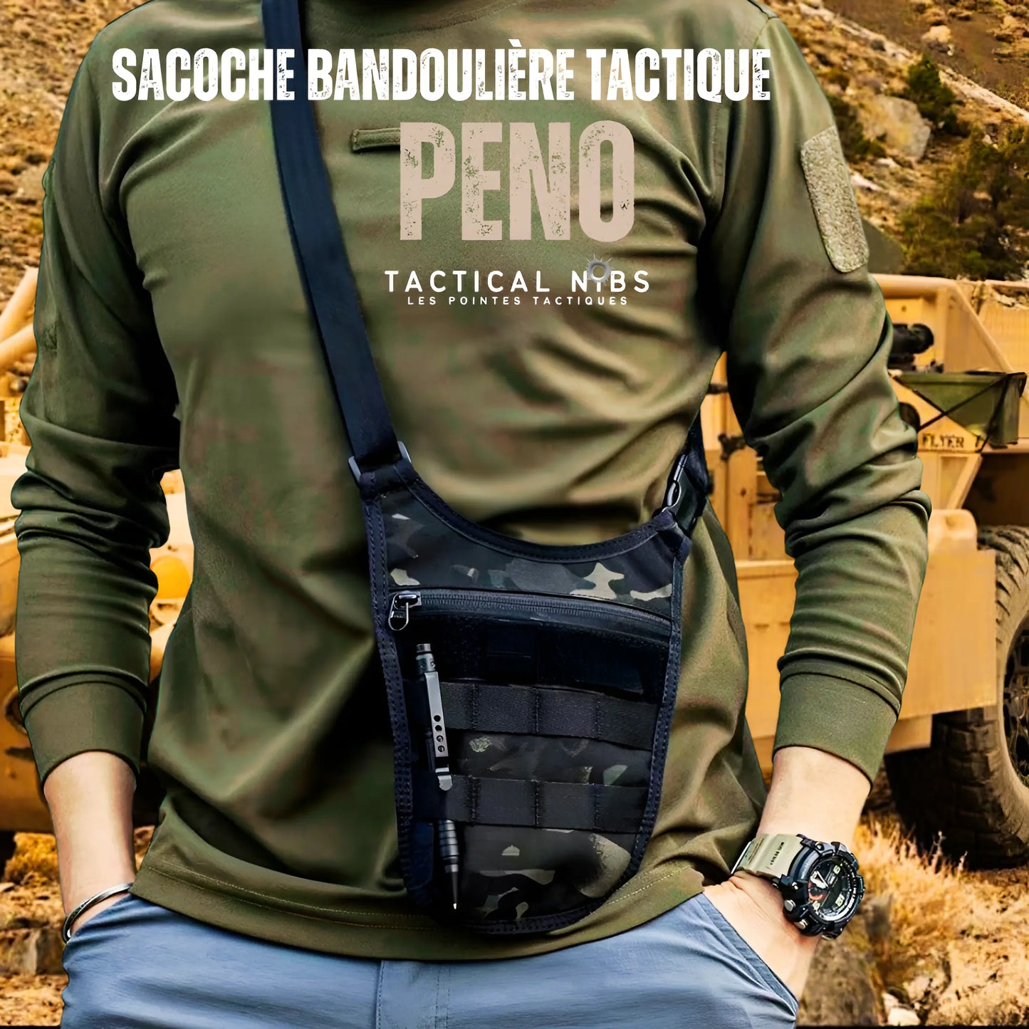 Sacoche bandoulière tactique Peno