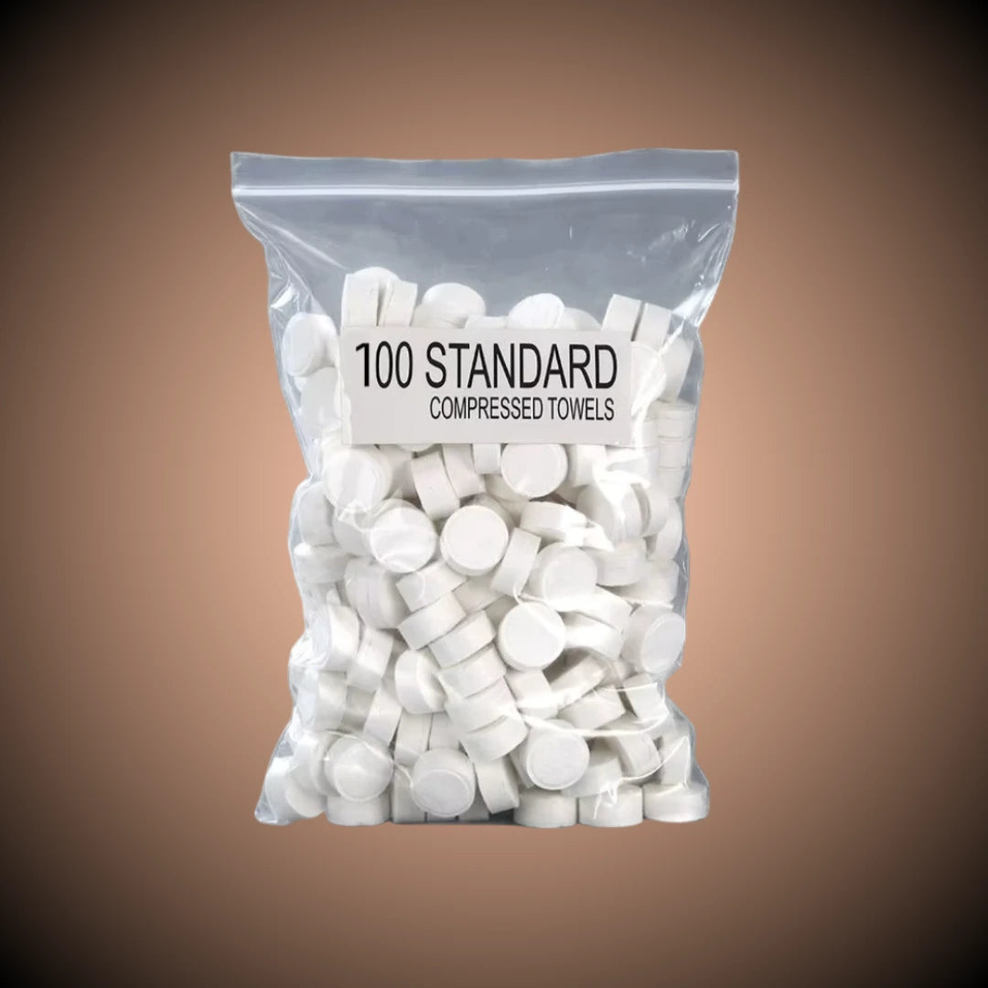 Lot de 100 mini serviettes compressées
