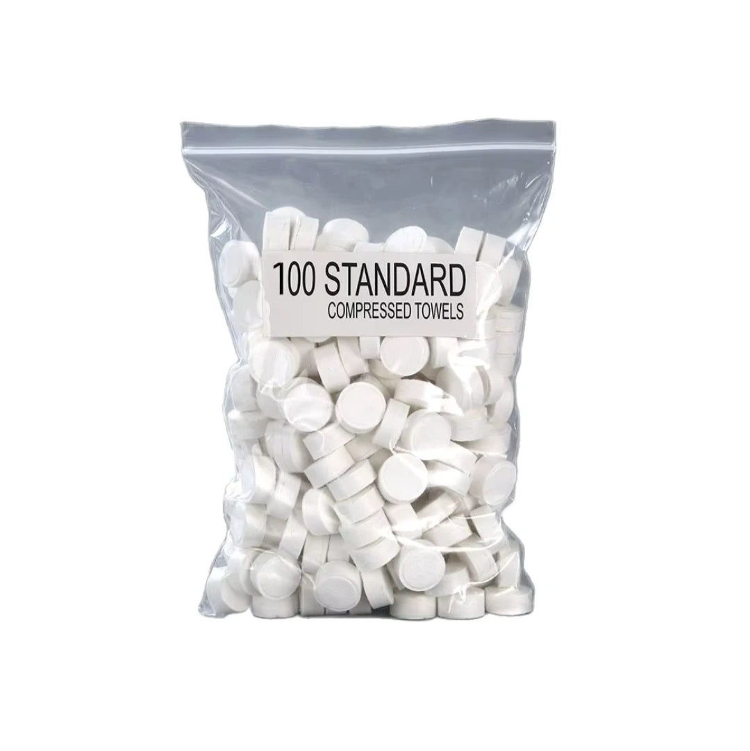 Lot de 100 mini serviettes compressées
