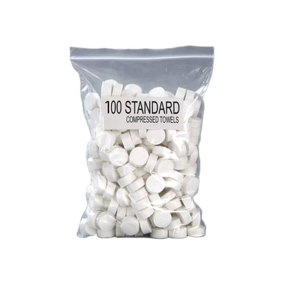 Lot de 100 mini serviettes compressées