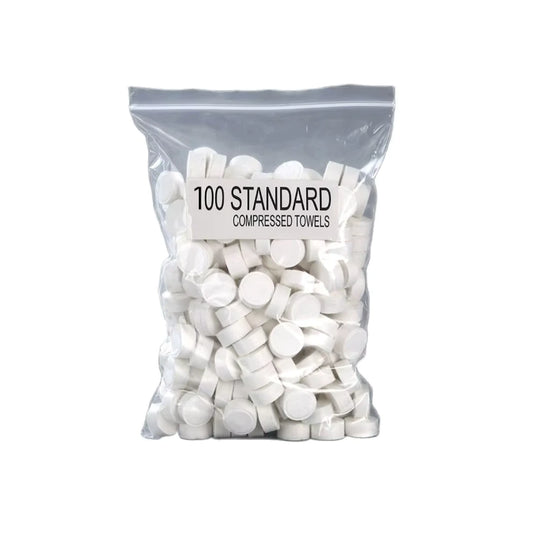 Lot de 100 mini serviettes compressées